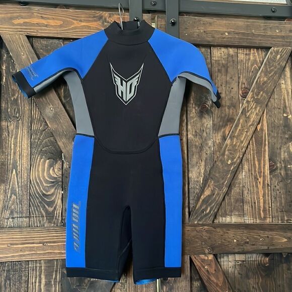 HO Sports Neoprene Diving Swim Wetsuit Blue, Black & Gray Junior's Sz-12 - Picture 1 of 6